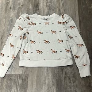 JANIE and JACK horse w puffed sleeves long sleeved